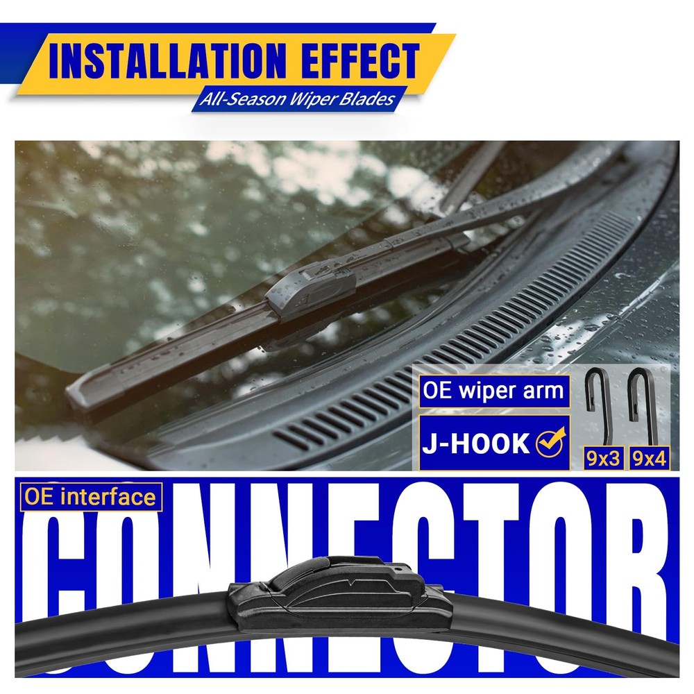 22" 22" Front Windshield Wiper blades Replacement for Dodge Ram 1500/2500/350...