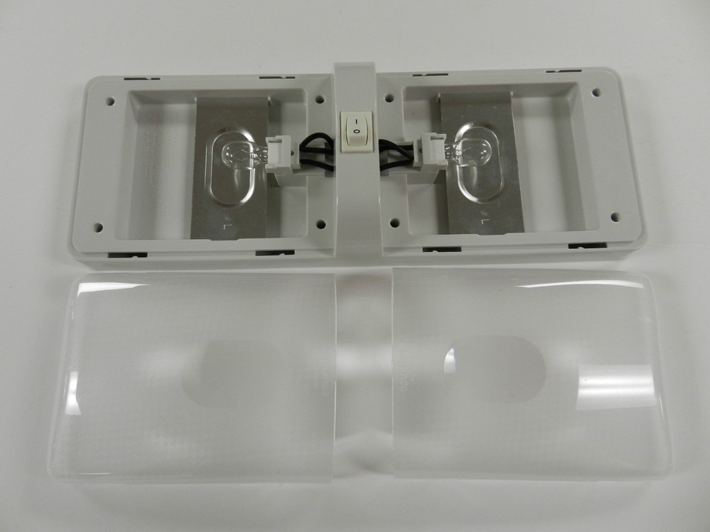 (1) Double Dome Cargo Light 12V Ceiling Interior Camper RV Trailer Incandescent