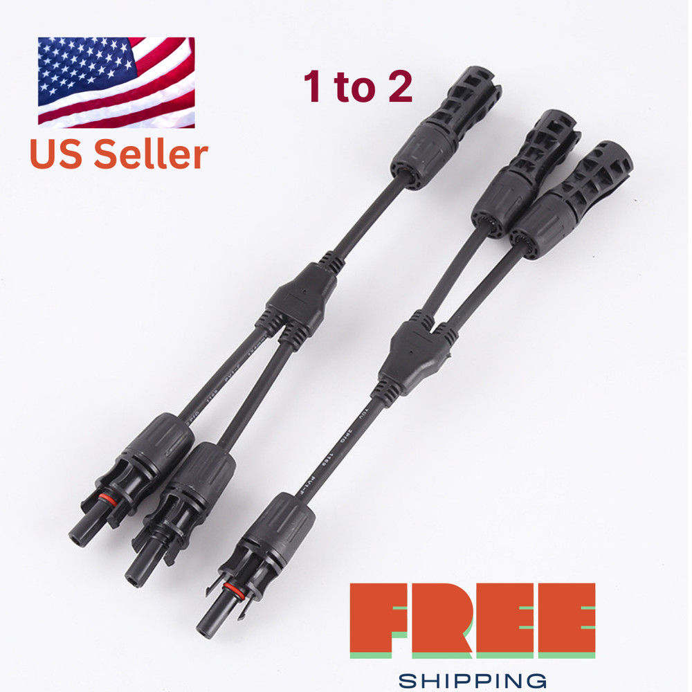 Solar Panel Y Branch Cable Connection Waterproof Adapter Connector Extension