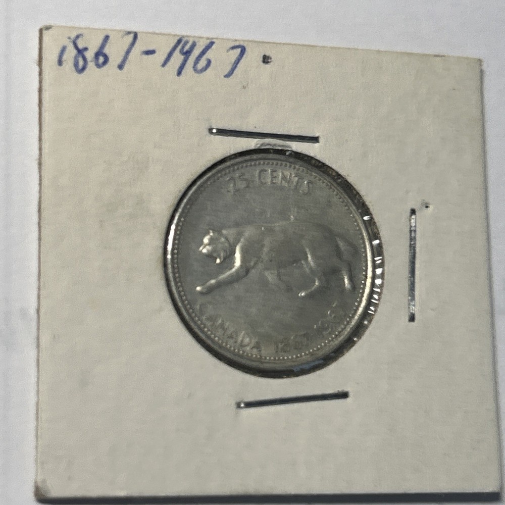 1967 canadian centennial Lynx Silver Quarter