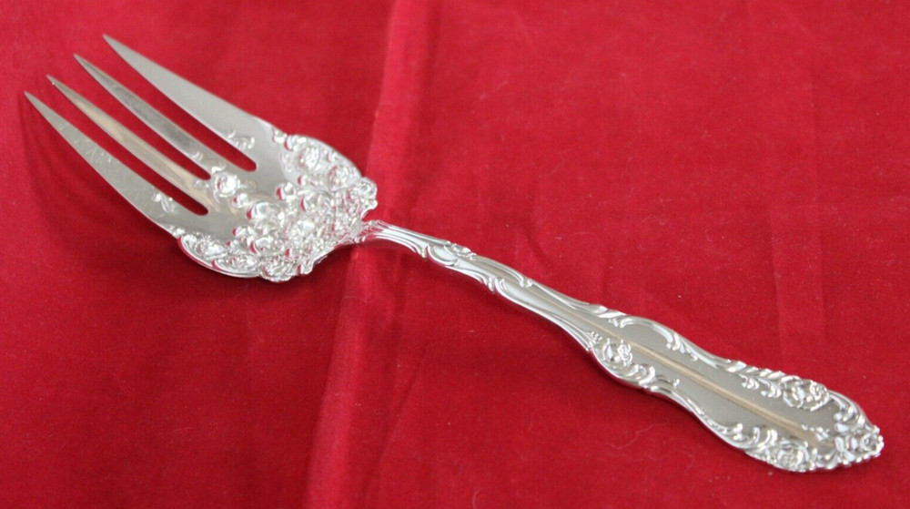 Old English By Towle 9 3/8" Solid Salad Serving Fork "D" Mono 77g