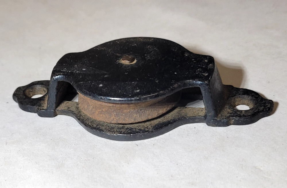 c1890 Surface Mount PULLEY Antique Victorian Cast Iron Hardware