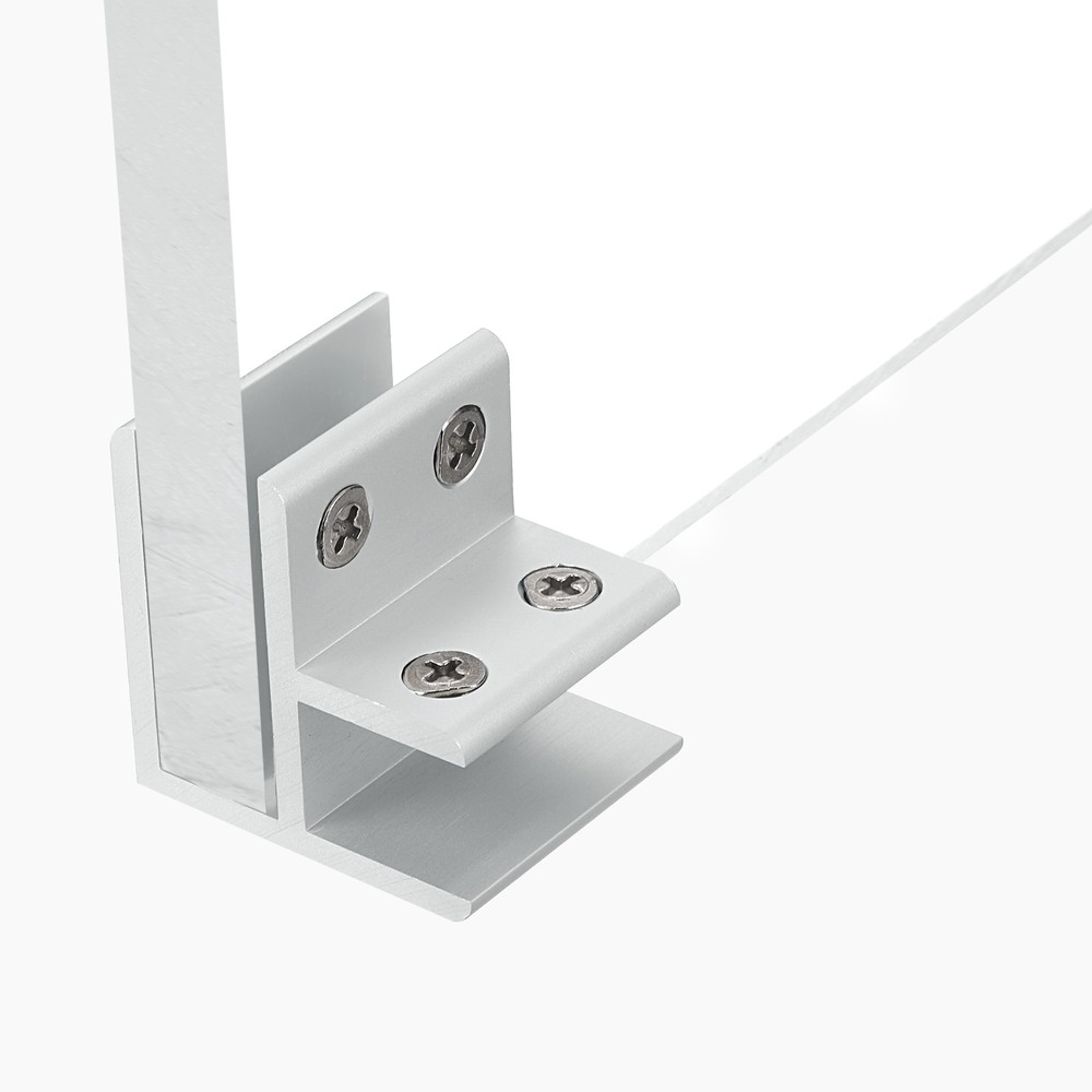 2pcs 90° clamp for glass thickness 14-16mm, adjustable support, silver
