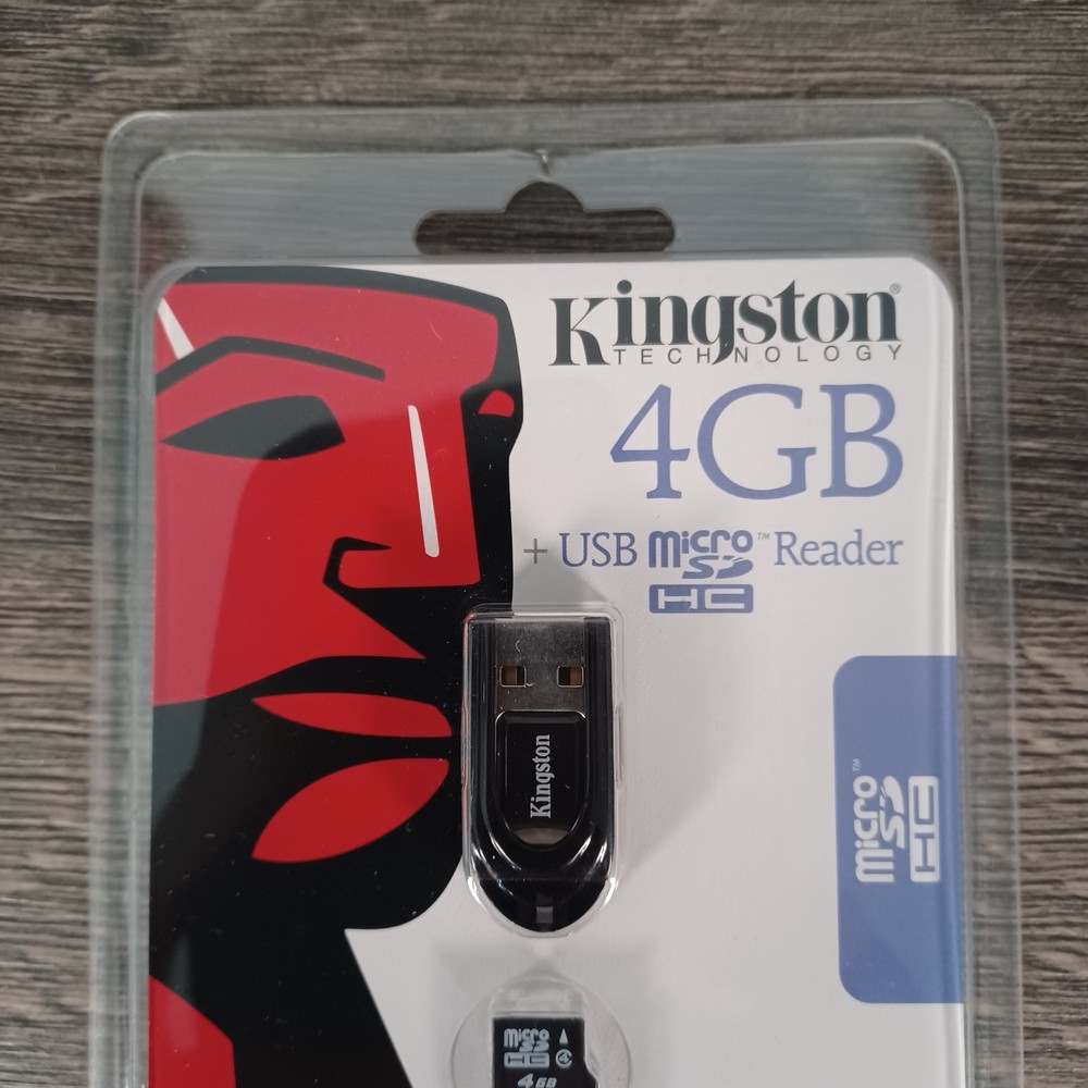 Kingston 4GB MicroSDHC with USB Micro SD HC Reader - New