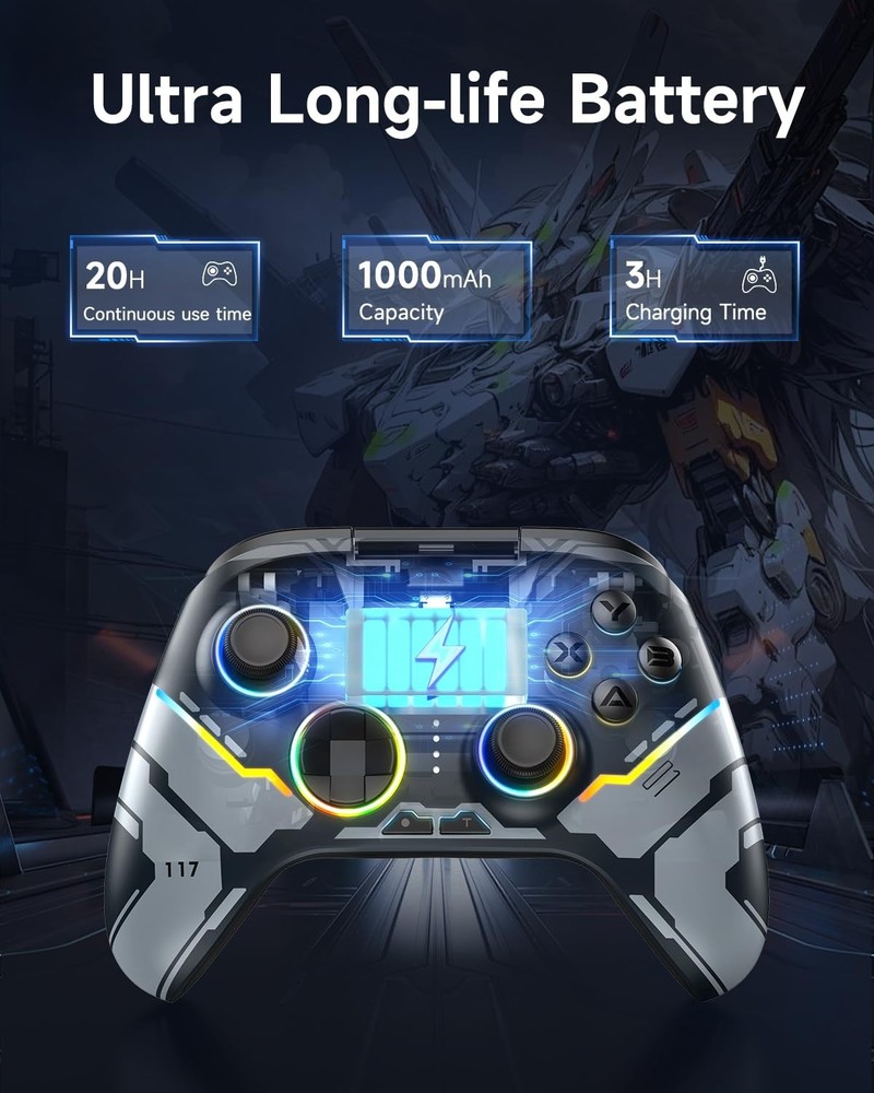X15 Wireless PC Controller with Hall Effect Joysticks & Triggers, RGB Lightin...