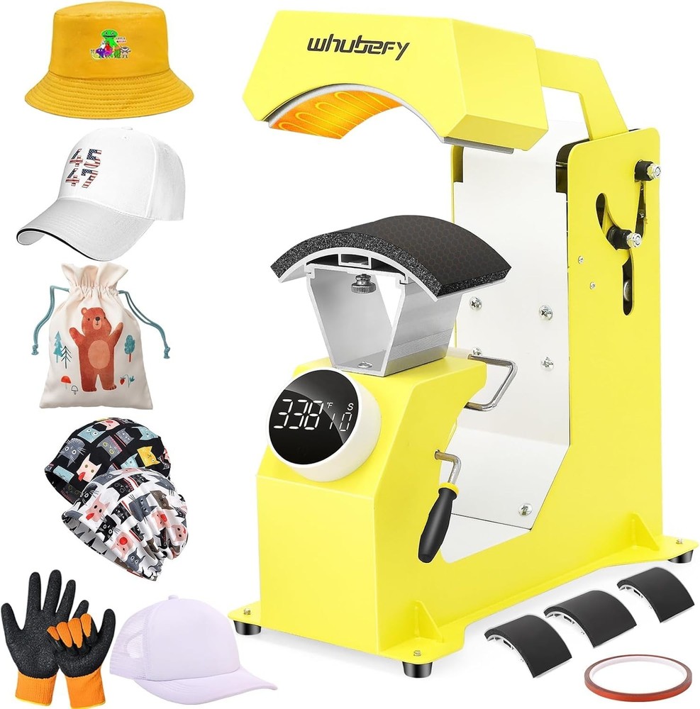 🎁3-in-1 Professional Hat Heat Press with Precise Knob Control Panel for DIY🎁