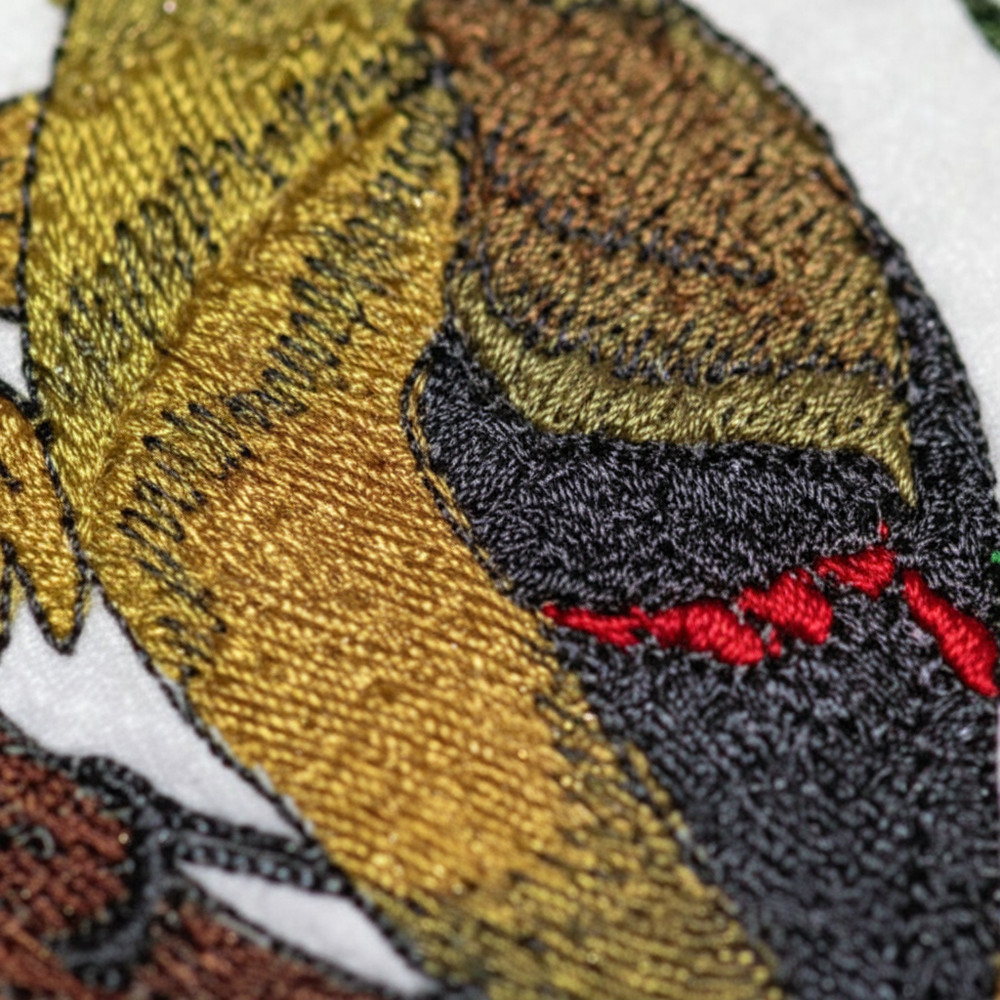 Cedar Waxwing Embroidered Patch