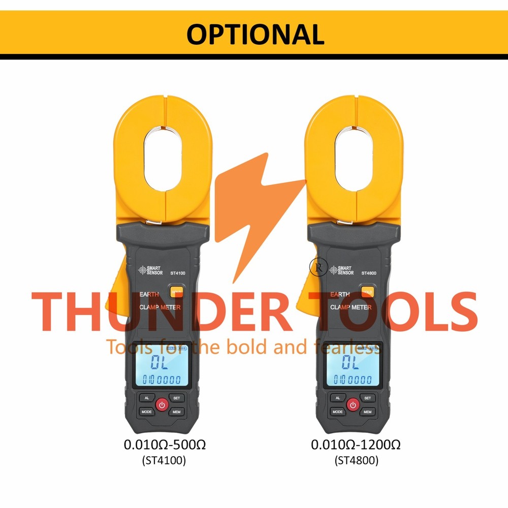 Thunder Tools SMART SENSOR Ground Earth Resistance Tester 0.01-500Ω 500