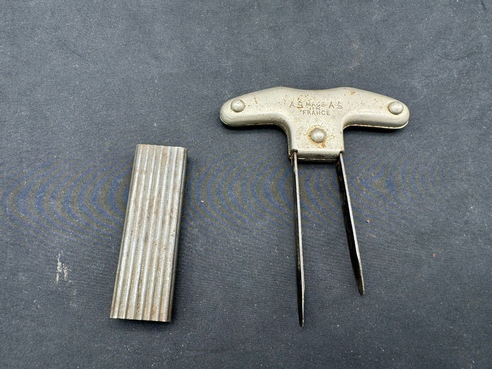 Antique French AS AS two prong cork puller