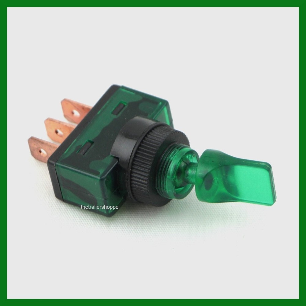 ON-OFF Green Glow Duck Bill Toggle Rocker Switch 12V