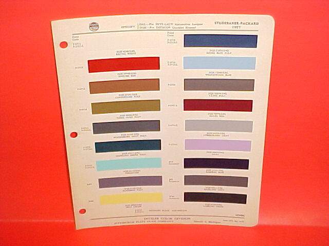 1957 STUDEBAKER PACKARD CLIPPER HAWK CHAMPION COMMANDER PRESIDENT PAINT CHIPS DZ