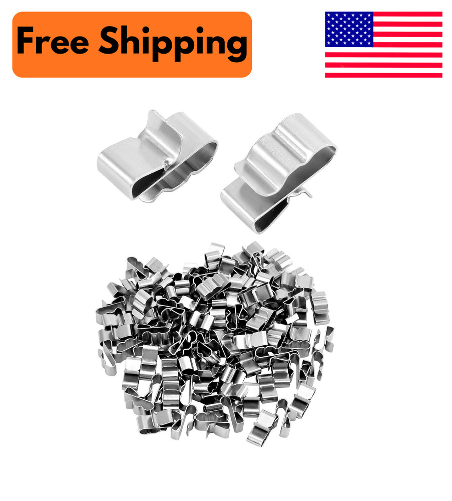 100 PCS Stainless Steel Trailer Frame Wire Clips,  Solar Panel Wire Clips