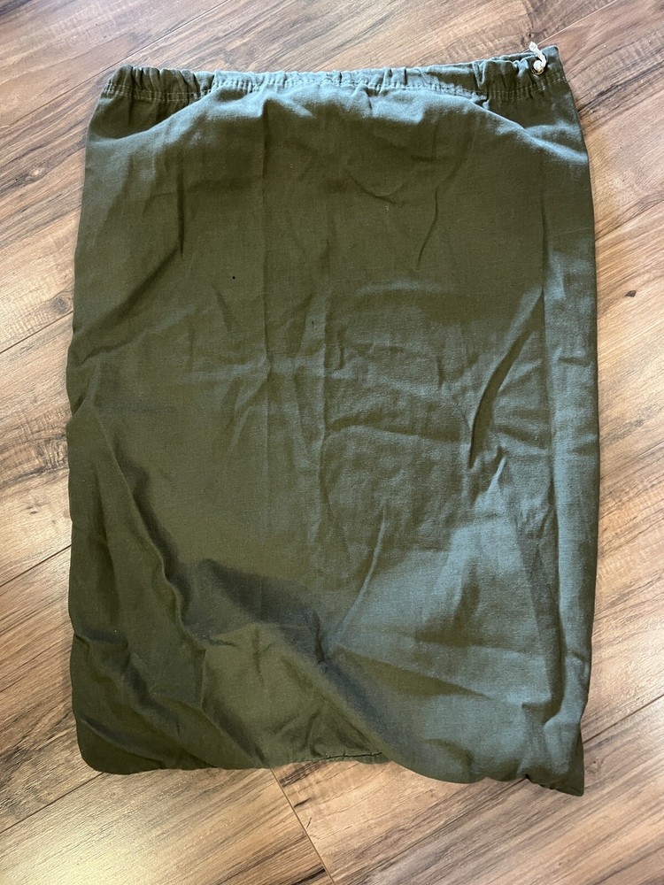 Vtg US Army OD Green Barrack Laundry Ditty Bag Drawstring 19" x 26"