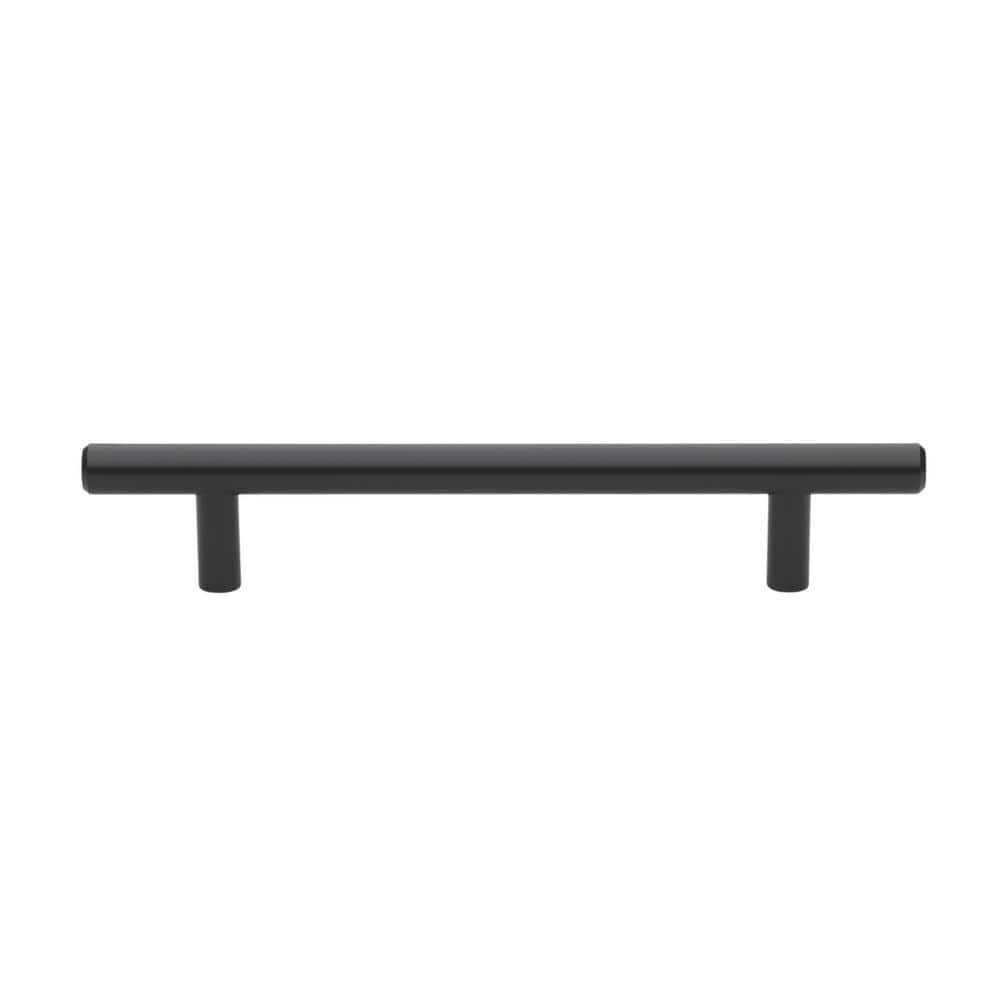GLIDERITE 5 in. Matte Black Solid Cabinet Handle Drawer Bar Pulls (10-Pack)