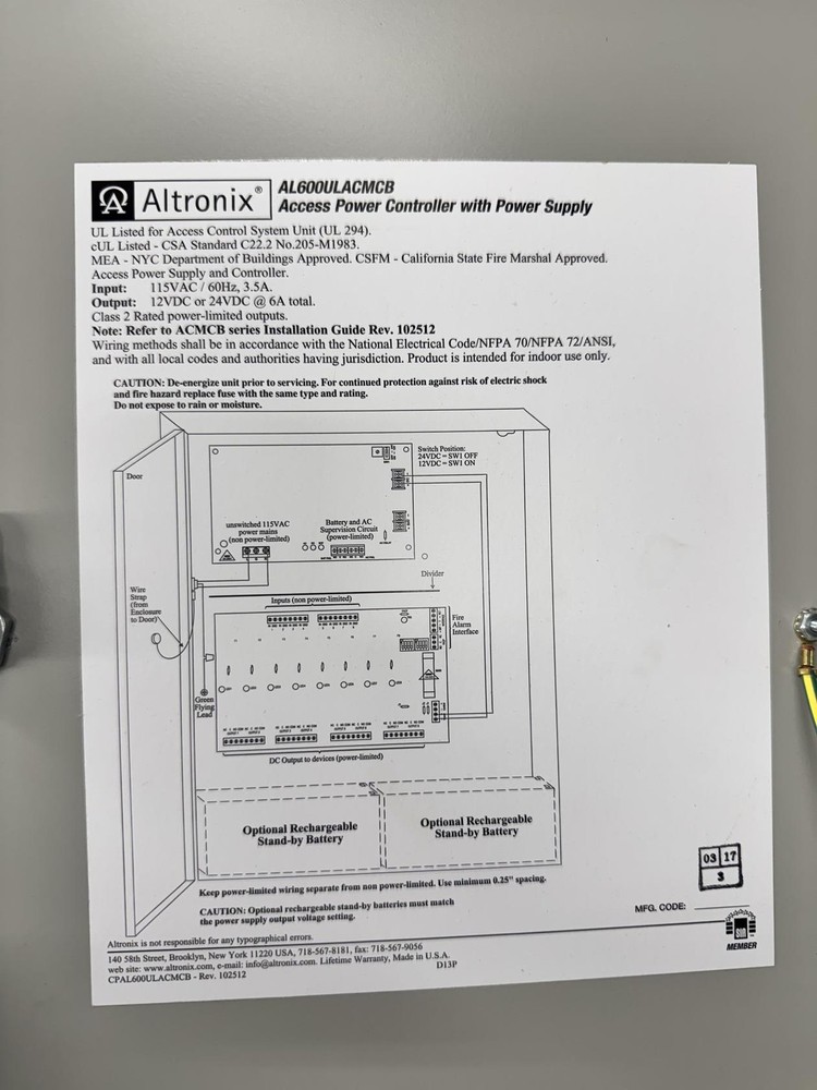 Used Altronix AL600ULACMCB