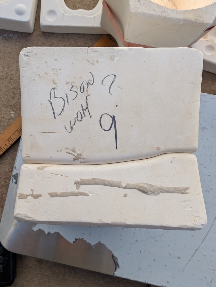 Bison And Wolf? Vintage Slip Casting Ceramic Mold