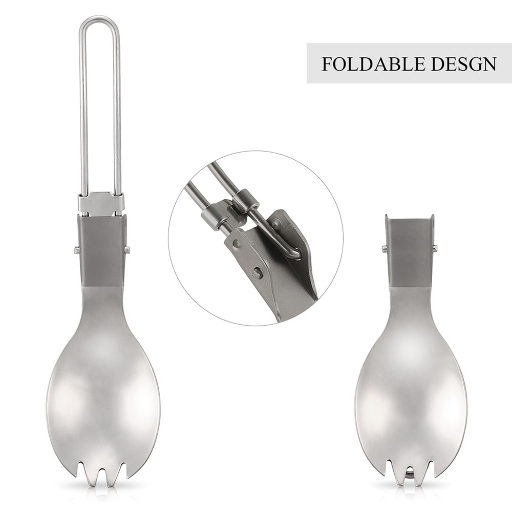Half Polished Folding Spork Lightweight Dinner D0S0