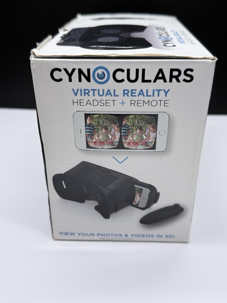 CYNOCULARS VIRTUAL REALITY HEADSET + REMOTE Pre Owned Good See Description