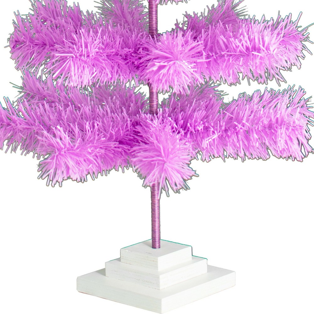 Lavender Tinsel Christmas Tree, Stand Included Folding Wire Branches