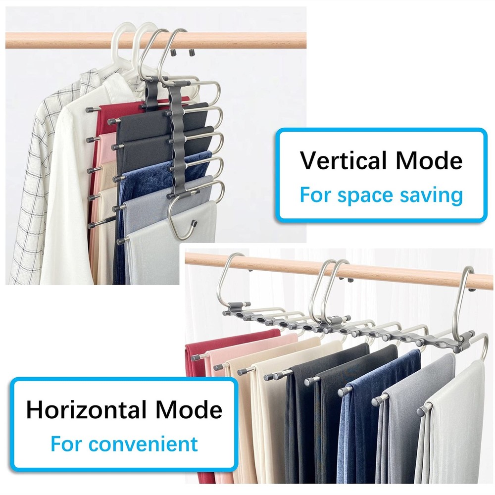Magic Pants Hangers Set 2 Pack Space Saving Clothes organizer bin