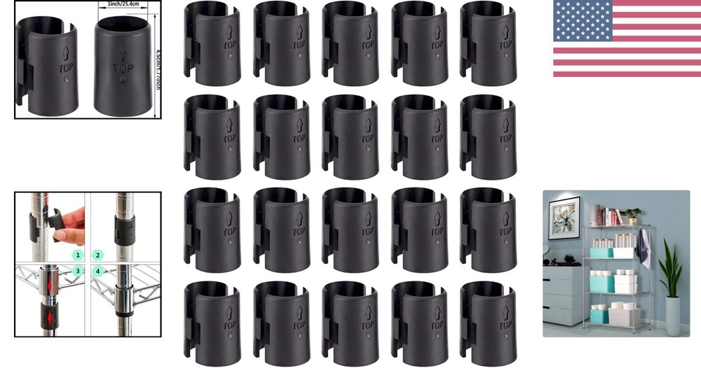 Wire Shelf Clips,40-Packs Shelving Lock Clips for 1" Post-...
