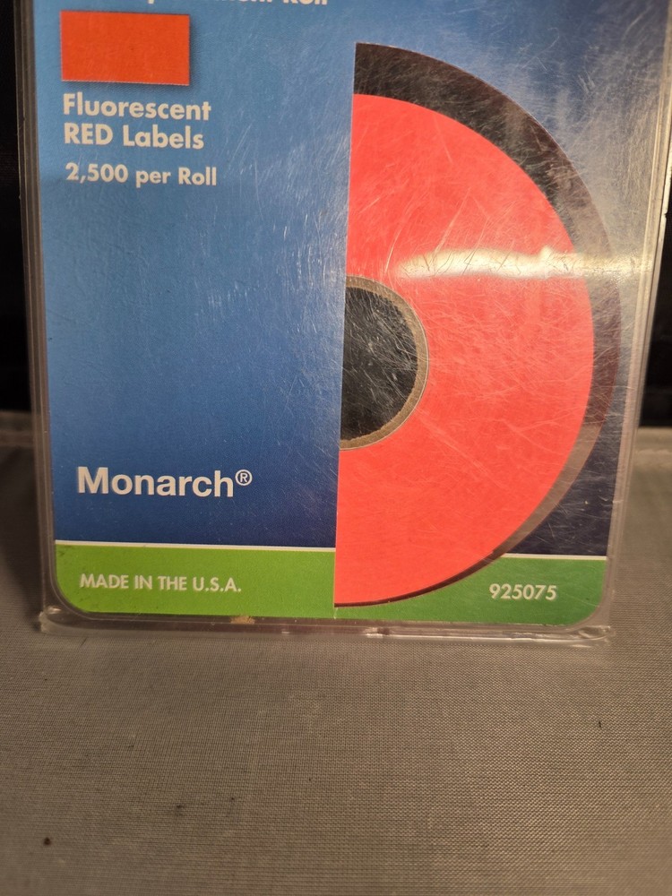 Monarch 1131 Pricing Label 2500 Per Roll One Replacement Roll Fluorescent Red