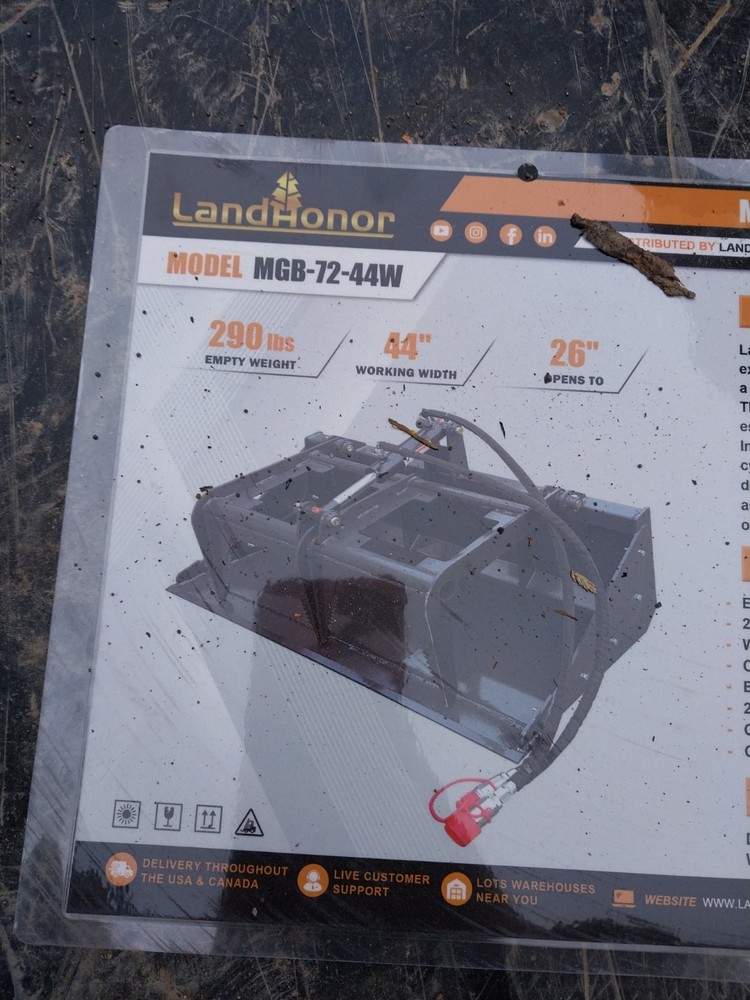 Mini Skid Steer Grapple Bucket Attachment