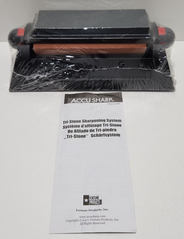 New Sealed AccuSharp Tri-Stone Course Medium & Fine Knife Sharpening System