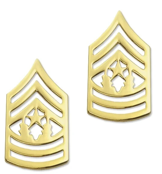 U. S. Army Command Sergeant Major - E9 Rank BRITE (sold in pair)