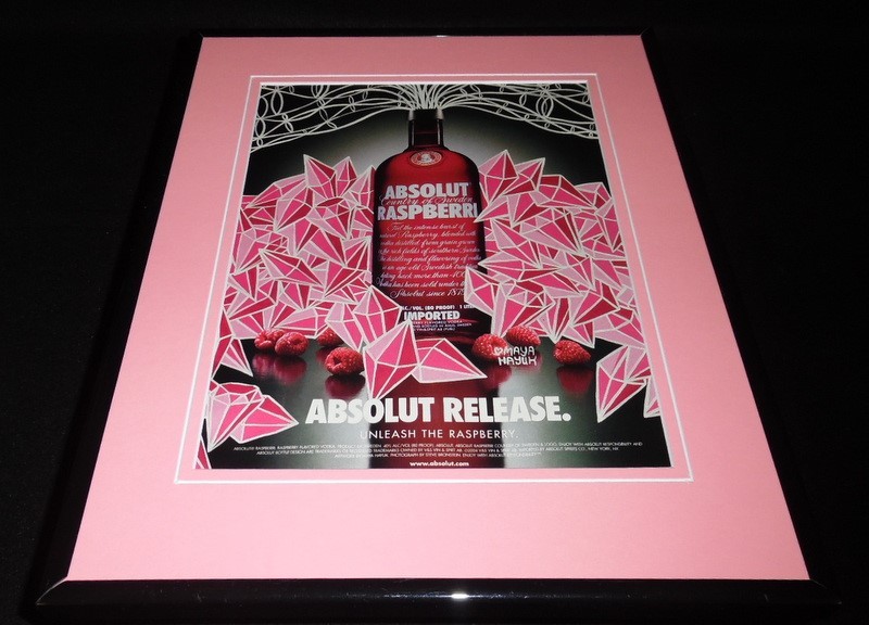 2004 Absolut Raspberry Vodka 11x14 Framed ORIGINAL Vintage Advertisement