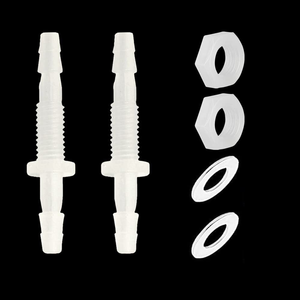1/4" Hose Barb Thru-Bulk Bulkhead Fitting Hex Barbed Fitting Plastic Adapter