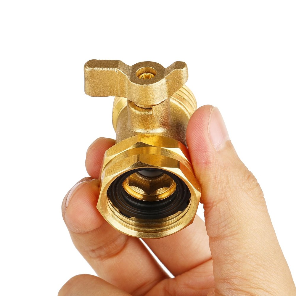 2 Pack Garden Hose Shut Off Valve - Extended Handle - 3/4" Heavy Duty Solid B...