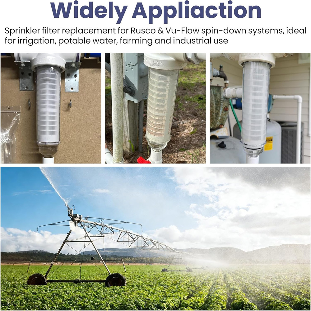 1-1/2" 60 Mesh Spin down Replacement Filter, Fit for Rusco, Vu-Flow Systems Sedi