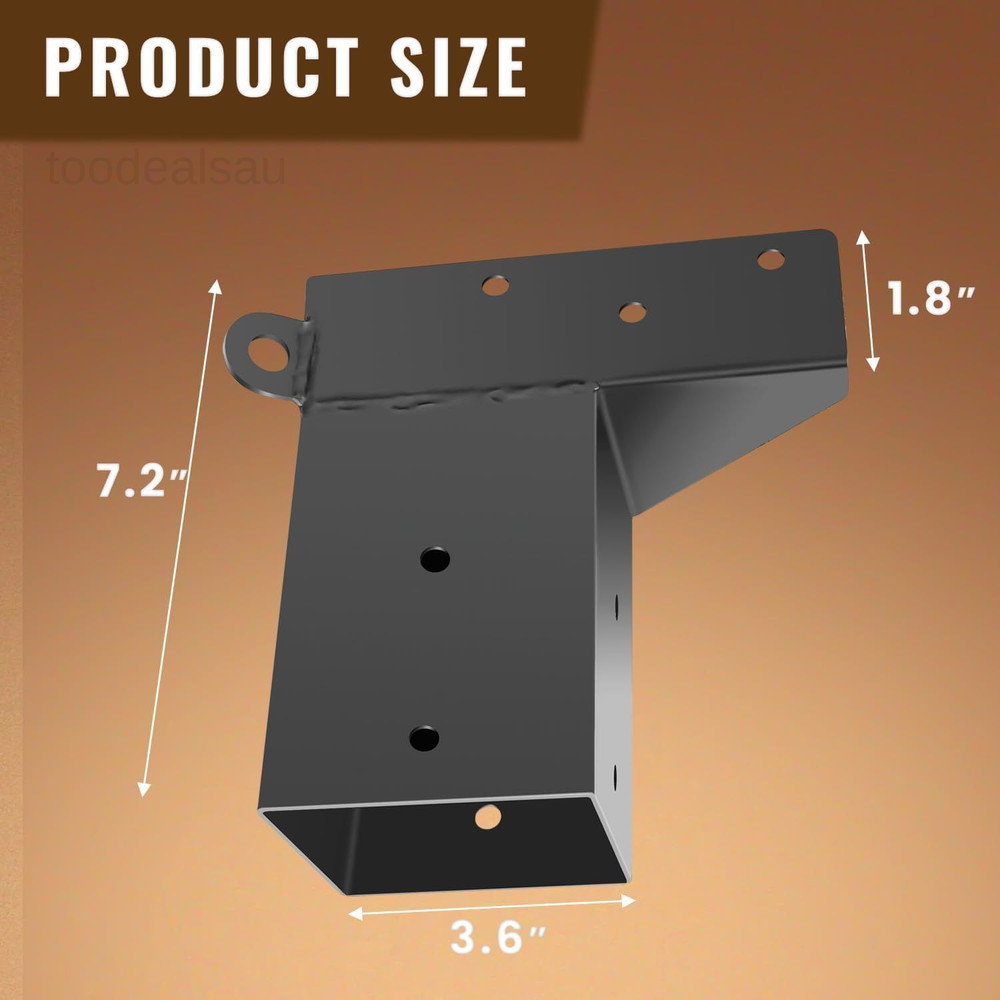 Deer Stand Brackets(4 Pcs ), 4"x 4" Blind Brackets, Compound Angle Black