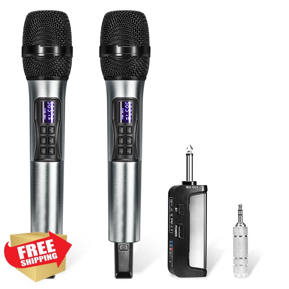 KITHOUSE Wireless Karaoke Mic System Bluetooth UHF
