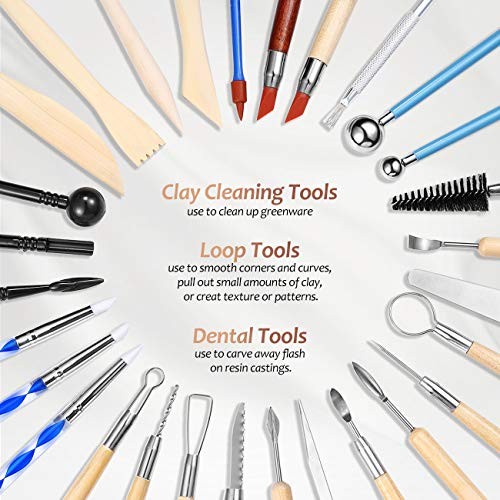 Pottery Clay Sculpting Tools 43Pcs Double Sided Ceramic Clay Carving Tool Set