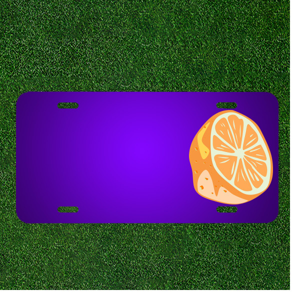 Custom Personalized License Plate With Add Names To Orange Half Slice Fruit