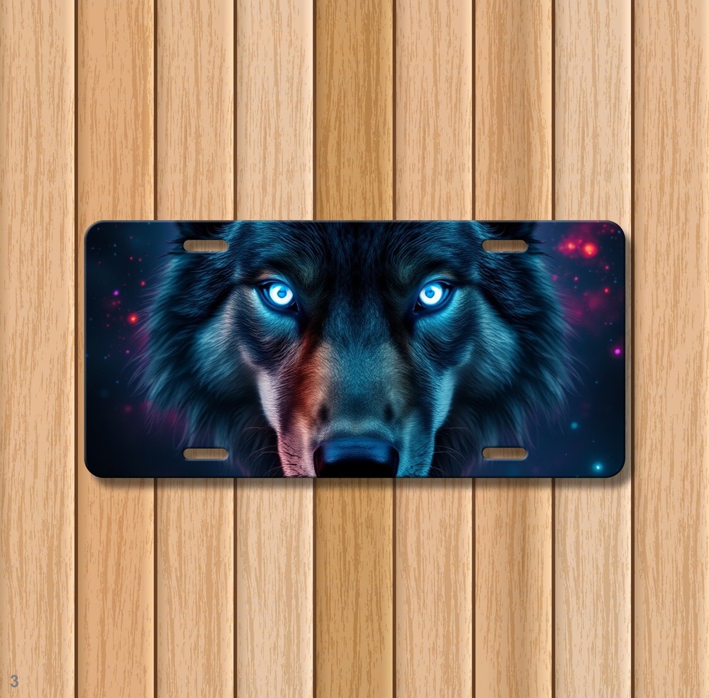 Powerful Wolf License Plate Customizable Car Tag Gift Idea