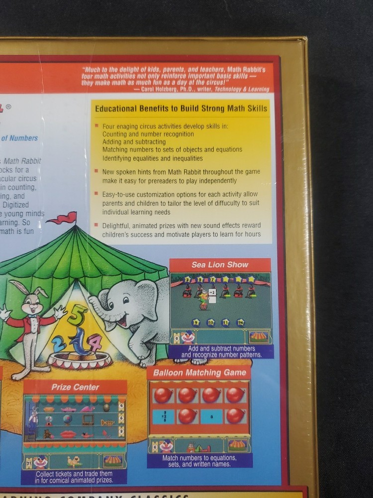 Math Rabbit The Learning Company PC CDROM Windows 95 3.1 Macintosh 1997 **