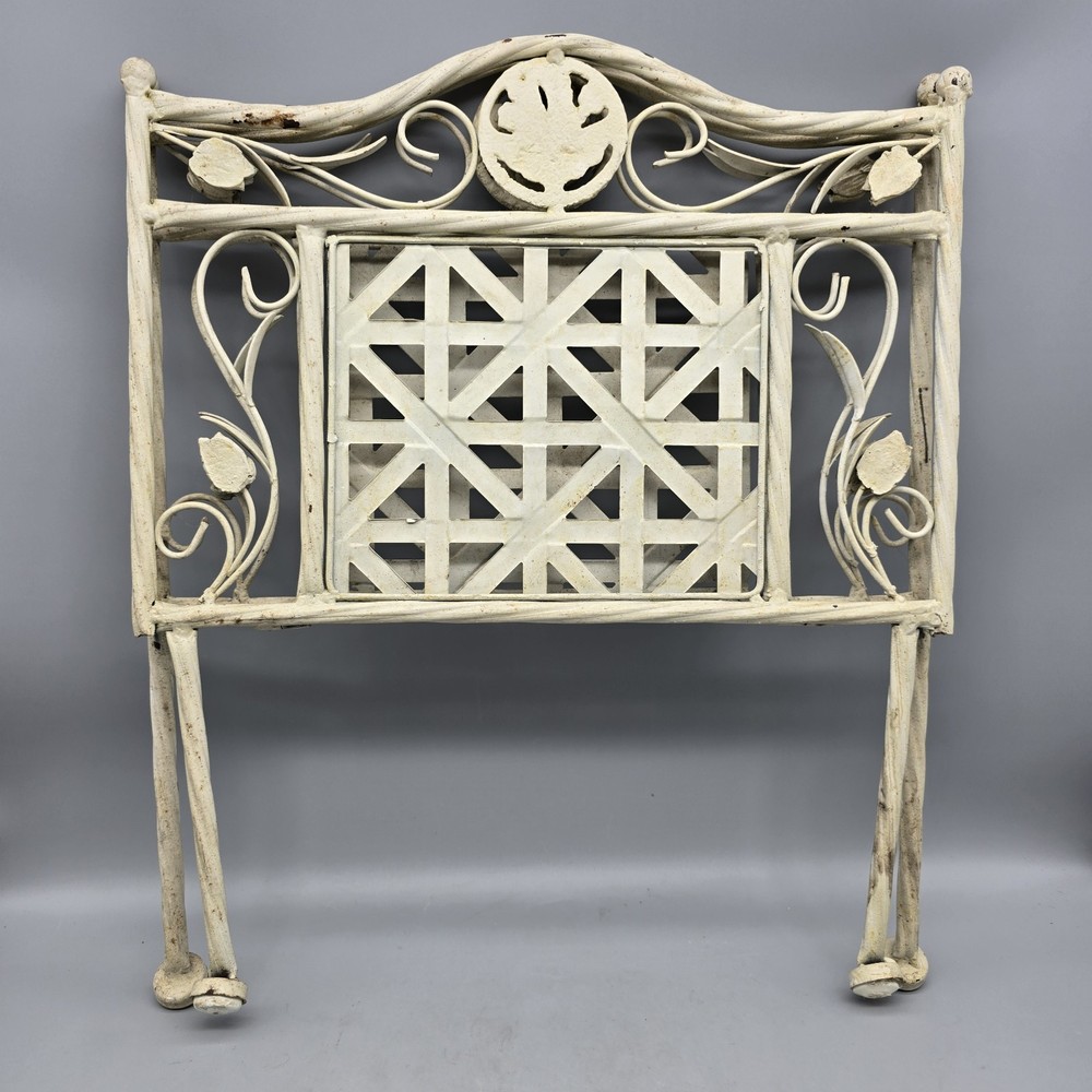 Folding Magazine Rack Shabby Cottage Chic Chippy Off-White Painted Iron