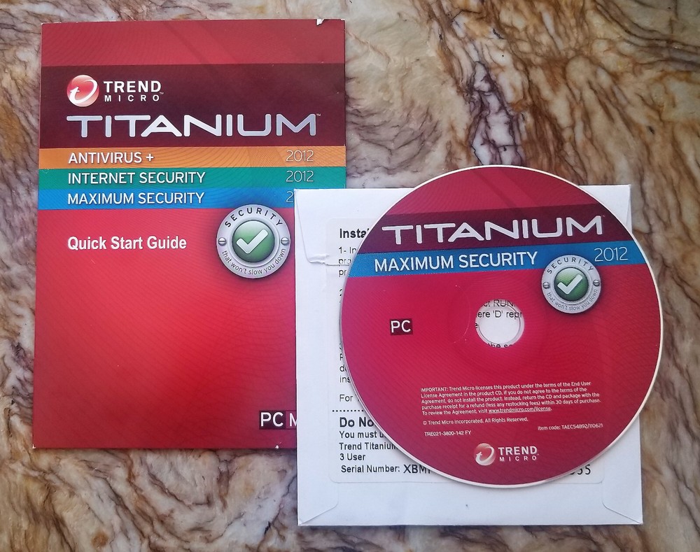 Trend Micro Titanium for PC CD 2012  Internet Security - Antivirus + KEY
