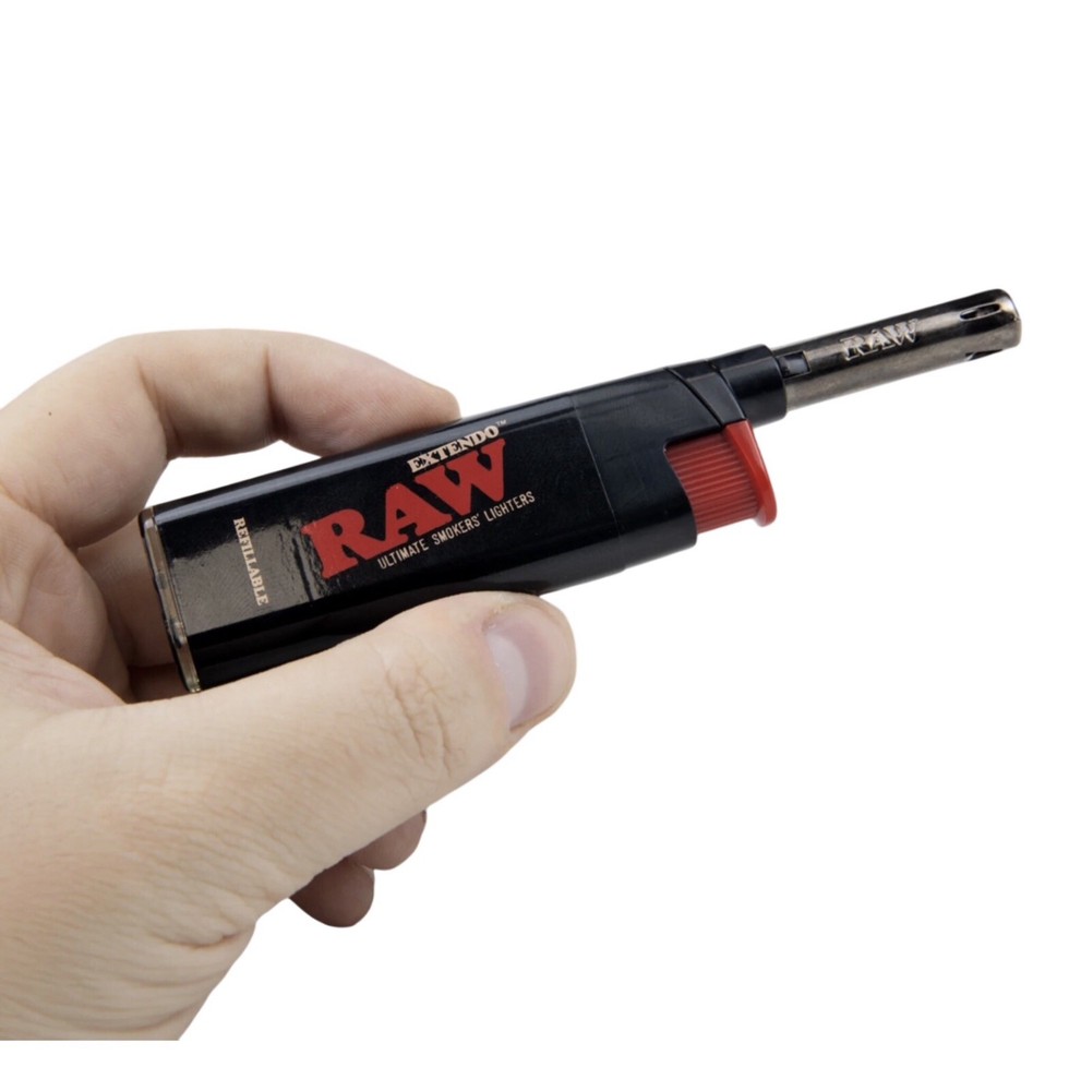 Raw Black XXL rolling Table Tray Adjustable Height + Raw Phoenix Extendo Lighter