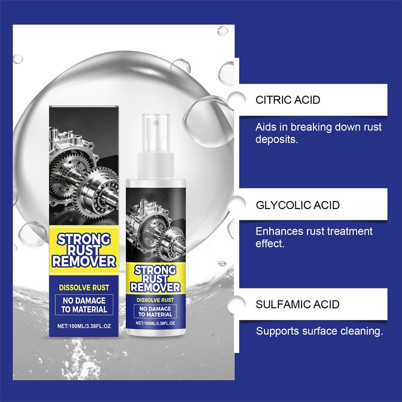 2 PACK Strong Rust Remover 100ml Powerful Rust Removal Spray For Cars &Tools US