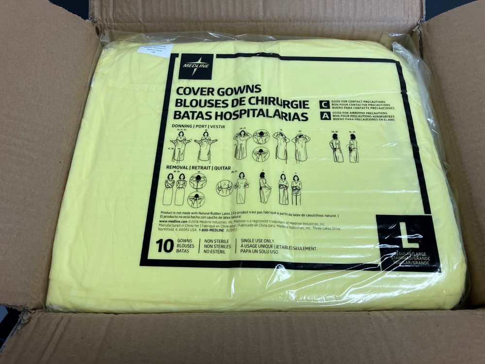 50 Large Medline Isolation Gowns