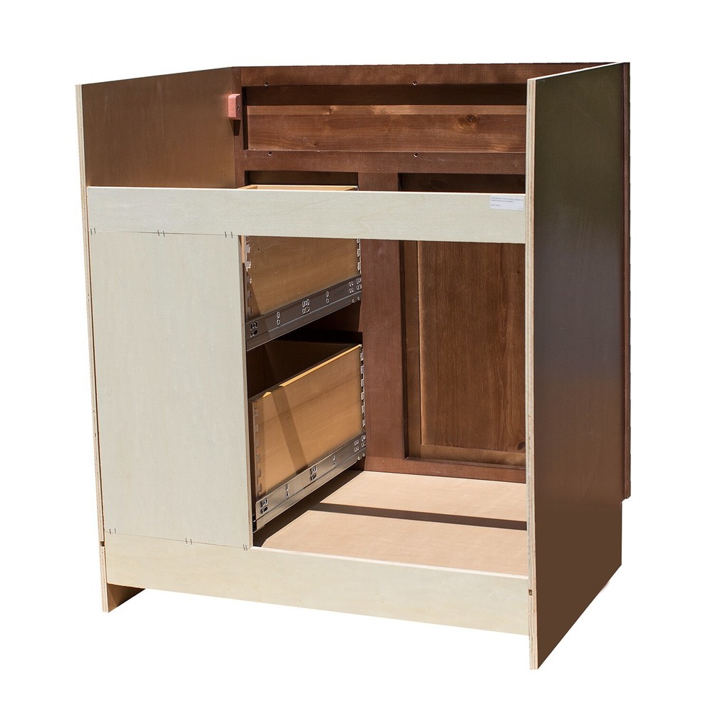 Rustic Walnut Shaker Style 30" x 21" vanity cabinet
