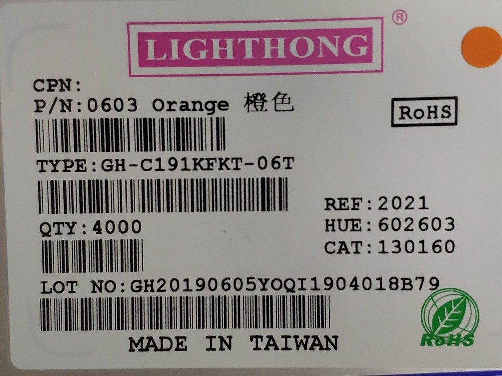 200pcs Orange SMD LED Light Emitting Diode 0603 1.6x0.8mm