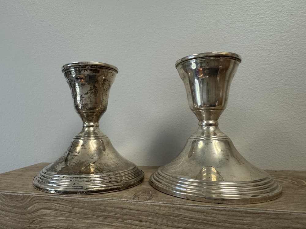 Preisner Sterling Weighted Pair Candlesticks 513 Grams Weighted