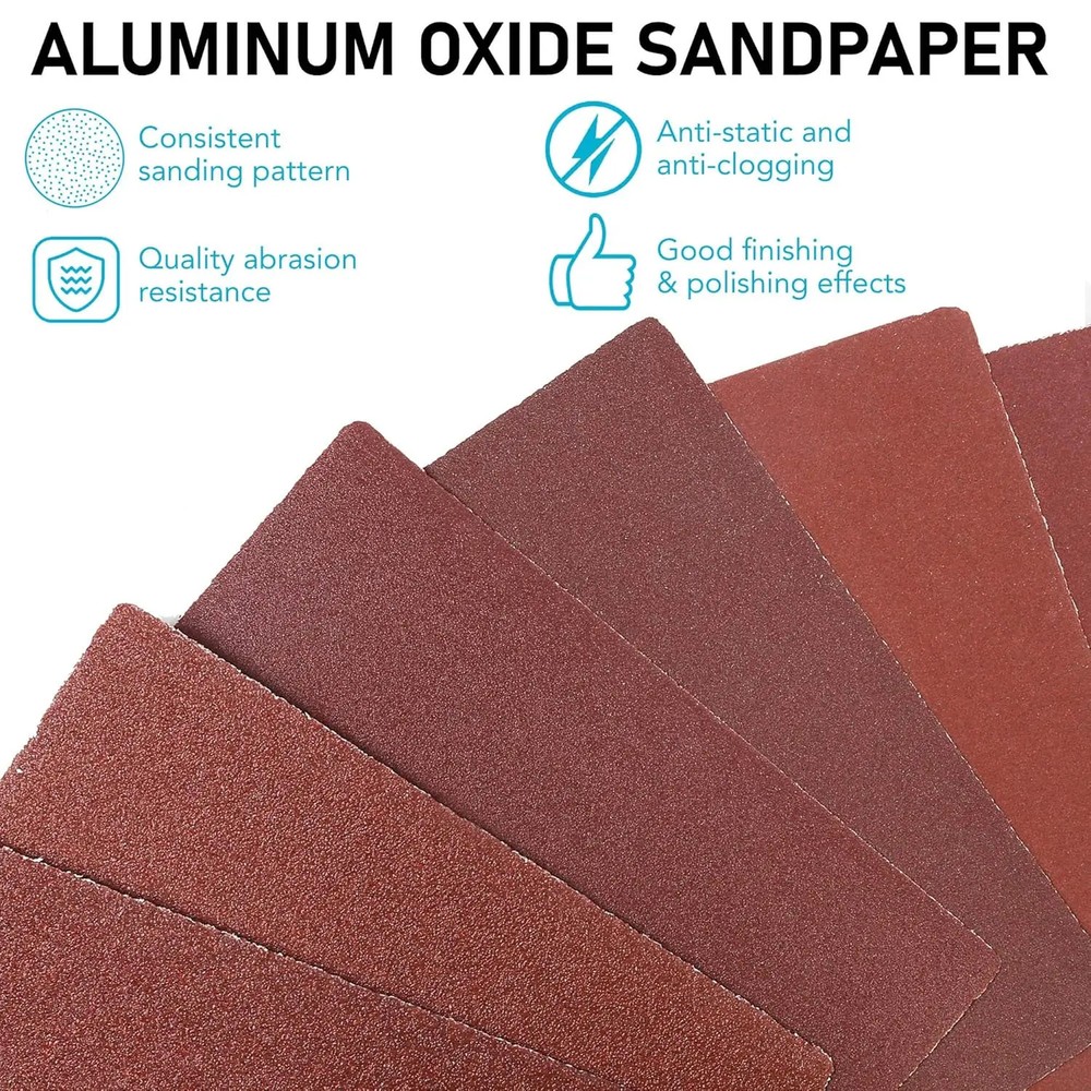100*110MM Hook and Loop Sandpaper Kit 20Pcs 40-1000 Assorted Grit Sanding Sheets