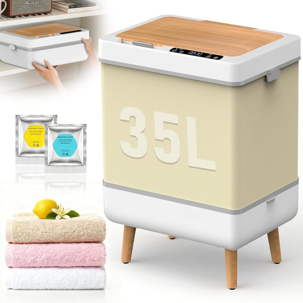 Compact 35L Towel Storage Heater with Digital Display & Timer – Gift-Ready