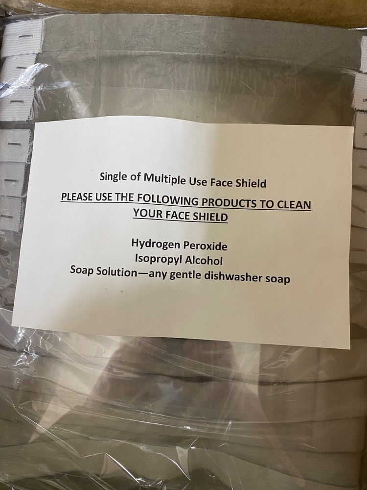 Single or Multiple use Disposable Face Shields Foam Forehead deluxe 11" X 8" USA
